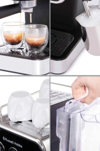 Espressor cafea Russell Hobbs Distinction 15 Bar, inox, negru - Img 4