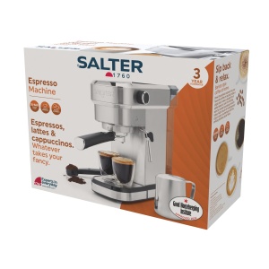 Espressor cafea Salter 20 Bar, pompa italiana, rezervor 1.1L, otel inoxidabil - Img 7