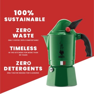 Espressor manual Bialetti Alpina 3 cesti 130 ml aluminiu verde - Img 5