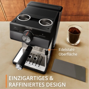 Espressor manual Krups Authentic XP384G10 15 bar Dark Silver functie spumare lapte - Img 5