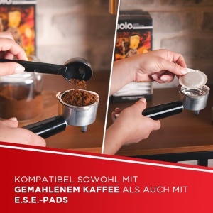 Espressor manual Polti Coffea P10S 13L compatibil cafea macinata si ESE Pads argintiu - Img 2