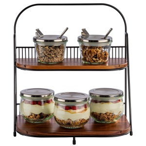 Etagere cu 2 niveluri APS, 35.5 x 21 cm, metal negru, 40 cm inaltime - Img 6