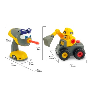 Excavator pentru copii CatToysOfficial Fix-It, motorizat, galben, cu lumini si sunete - Img 3