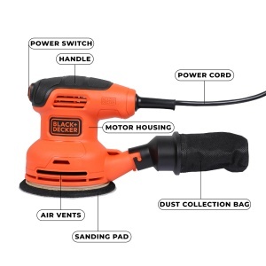 Excentric cu vibratii BlackDecker BEW210, 230W, 125 mm, cu aspiratie - Img 4