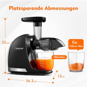 Extractor de suc AMZCHEF ZM1501, 4-in-1, negru, cu functie de revers - Img 9