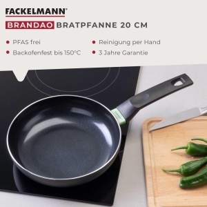 Fackelmann Bratpfanne Brandao 20 cm Aluminiu Recycled Ceramica Negru - Img 4