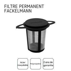 Fackelmann Dauerteefilter Filtru Ceai Din Otel Inoxidabil Cu Capac NegruArgintiu - Img 4