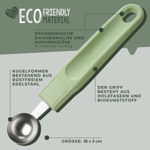 Fackelmann Ecolution Kugelausstecher - Formator pentru fructe si unt 18x3 cm Mint - Img 3