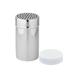 Fackelmann Grobstreuer Dozator condimente din inox ArgintiuAlb 13x7 cm