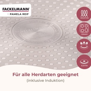 Fackelmann Oala Cu Capac 24 cm Pastel-Beige 55L Aluminiu Recycled - Img 4