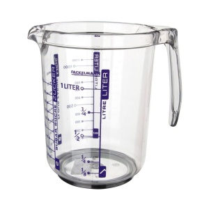 Fackelmann Profi Messbecher Transparent 1L Gradatie Multipla