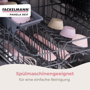 Fackelmann Schneebesen x Pamela Reif 26 cm Pastel Roz Silicon Platin Rezistent la Temperatura - Img 6