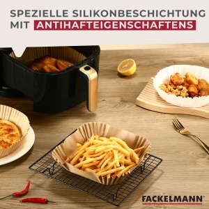 Fackelmann Set 100 Buc Air Fryer Hartie Antiaderenta Hitzebestandig 230degC - Img 5