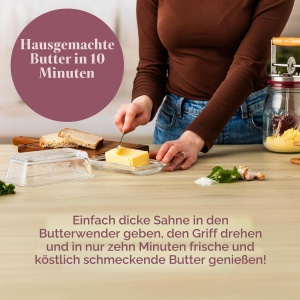 Fasul de unt Kilner, 1 litru, sticla transparenta, manual - Img 3
