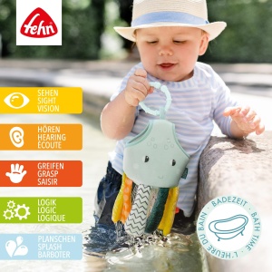 Fehn Badetier Tropfel-Oktopus 050066 Jucarie de Baie pentru Bebelusi si Copii 20 cm - Img 4