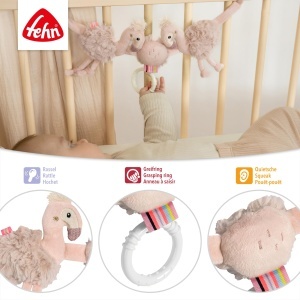 Fehn Kinderwagenkette Flamingo 042337 Jucarie Interactiva pentru Bebelusi 0 luni - Img 3
