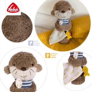 Fehn Stabgreifling Otter Theo 047073 Jucarie pentru Bebelusi cu Rassel si Quietsche - Img 5