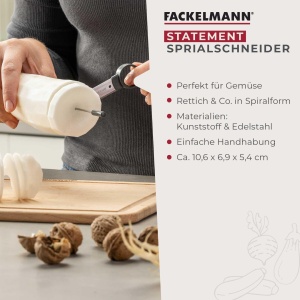 Feliator de legume FACKELMANN cu lama din otel inoxidabil, maner ergonomic, spatiu de depozitare aschgrau - Img 3