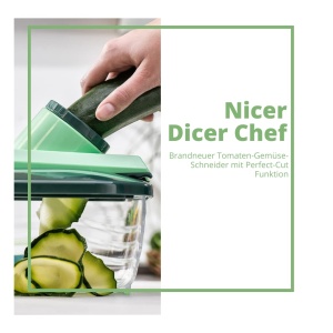 Feliator legume Genius Nicer Dicer Chef, 18 piese, culoare verde mint - Img 2