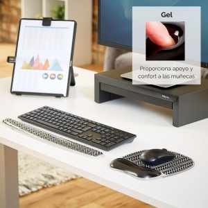 Fellowes Mouse Pad cu cristale pentru incheietura mainii, cu umplutura de gel, ergonomic, lavabil, model in zig-zag - Img 2