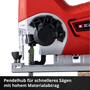 Ferastrau vertical cu acumulator Einhell TE-JS 18/80 Li-Solo Power X-Change (18 V, adancime de taiere max. 80 mm, cursa pendulara in 4 trepte, adaptor de extractie, ghidaj paralel, lumina LED, fara baterie) - Img 7
