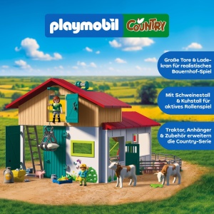 Ferma de animale PLAYMOBIL 72160 cu Ladekran, Stal, Animale si Accesorii - Img 3