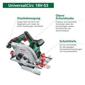 Feronerie cu acumulator Bosch UniversalCirc 18V-53, 53mm, 160mm, 2.9kg - Img 2