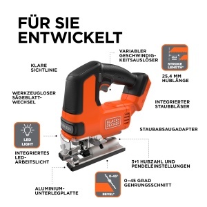 Feronerie electrica BLACKDECKER BLCJS78NZ-XJ, 18V, cu 6 panze - Img 2