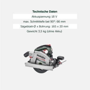 Feronerie electrica Metabo KS 18 LTX 66 BL, 18V, adancime taiere 66 mm - Img 3