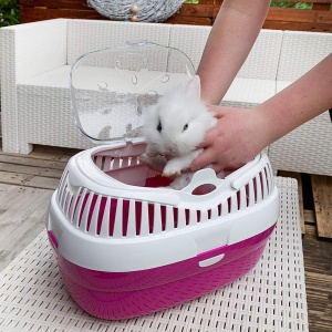 Ferplast Cutie de transport pentru hamsteri si alte rozatoare mici Aladino Cusca mare de calatorie pentru hamsteri grila de ventilatie maner confortab - Img 4