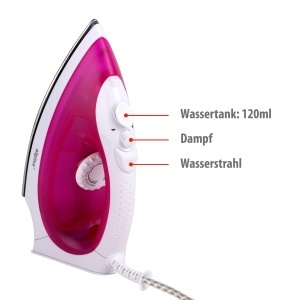 Fier de calcat cu abur Alpina 2000W functie spray rezervor 120ml talpa din otel inoxidabil rozalb - Img 4