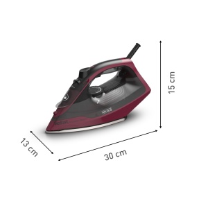 Fier de calcat cu abur Tefal FV2846 Express, 2400 W, control debit de abur 40 g/min, jet de abur 180 g/min, functie anti-picurare impotriva petelor de pe rufe, rezervor de apa de 270 ml, negru/rosu vin - Img 7