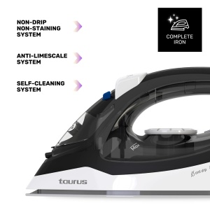 Fier de calcat Taurus Itaca 2200W Abur Vertical Anti-Calcar NegruAlbastru - Img 7