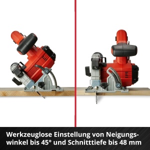 Fierastrau circular cu acumulator Einhell TE-CS 18150 Li-Solo 18V LED reglare fara scule - Img 9