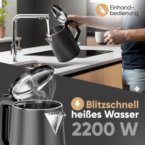 Fierbator apa ProfiCook PC WK 1290, 1.5L, 2200W, inox mat - Img 2
