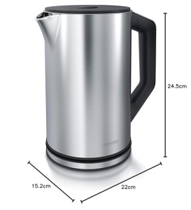 Fierbator de apa Arendo ELEGANT, 1.5L, 2200W, argintiu - Img 7