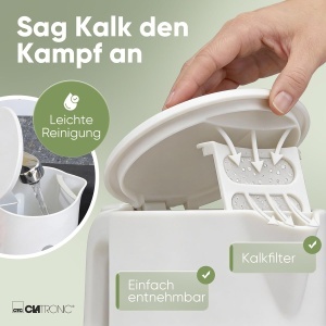 Fierbator de apa Clatronic WK 3834, 1L, 900W, BPA liber, alb - Img 5