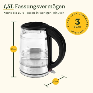 Fierbator de apa Cuisinart 1,7L cu control variabil al temperaturii, 3KW - Img 7