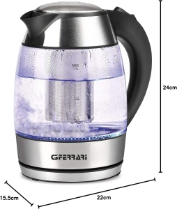 Fierbator de apa G3 Ferrari G1006600 cu capacitate de 1,8 l, din sticla - Img 9