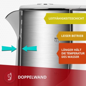 Fierbator de apa MPM MCZ-120 1,5L 2200W Alb cu control temperatura 40-100C - Img 3
