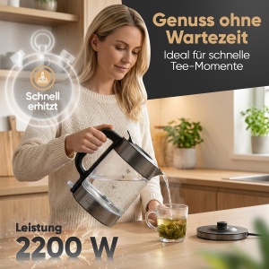 Fierbator de apa ProfiCook PC WKS 1322, 1,7L, 2200W, inox - Img 2
