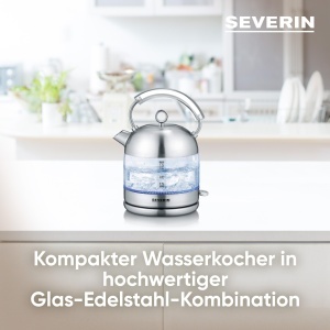 Fierbator de apa SEVERIN WK 3459, 1,7L, 2400W, design retro, sticla si inox - Img 3