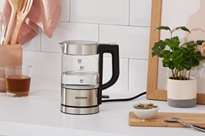 Fierbator de sticla SEVERIN Mini 0,5 L, puternic si compact in design de inalta calitate, ceainic electric cu filtru de calcar, otel inoxidabil/negru, WK 3472 - Img 2