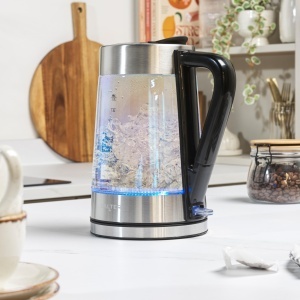 Fierbator electric Salter 1,7L 2200W cu LED albastru, BPA-free - Img 6