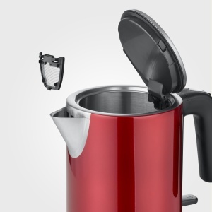 Fierbator SEVERIN 1 L, ceainic electric, filtru de calcar, deschidere XXL, puternic si compact, 100% fara BPA, 2.400 W, otel inoxidabil, rosu, WK 3427 - Img 6