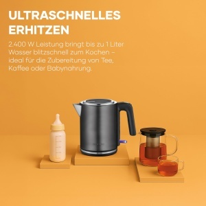 Fierbator Severin WK 9342 2400W 1L Filtru anticalcar Dark Inox - Img 3