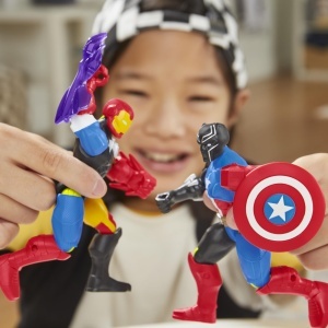 Figurina de actiune MixMashers Marvel Captain America, 12 cm, albastra - Img 9