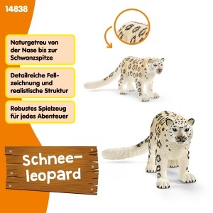 Figurina de jucarie Schneeleopard Schleich, 10 x 5 x 4 cm, pentru copii de la 3 ani - Img 3
