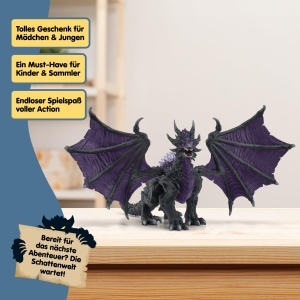 Figurina Dragon Schleich ELDRADOR Schattendrache 70152, 22 x 19 x 13 cm, cu aripi mobile - Img 8