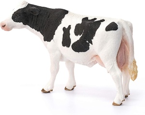 Figurina Ferma - Schleich Holsteinkuh 13797, 6 x 13 x 8 cm, Negru-Alb - Img 8